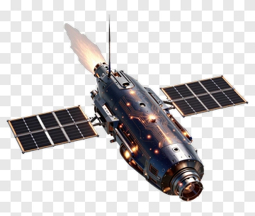 Futuristic Spacecraft With Solar Panels PNG