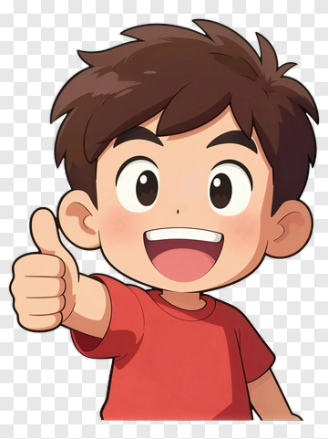 Cartoon Boy Giving A Thumbs Up PNG