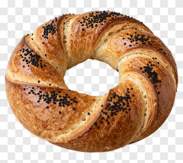 Freshly Baked Bread Ring With Sesame Seeds PNG
