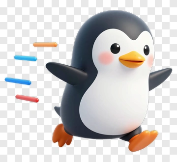 Cartoon Penguin Running PNG