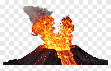 Volcano Erupting With Lava And Ash PNG