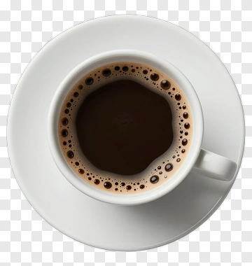 Cup Of Black Coffee On A White Saucer PNG