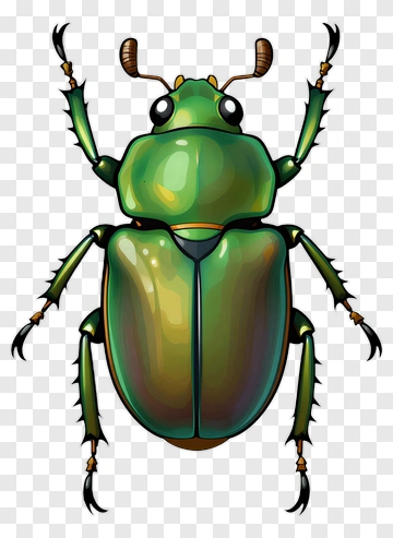 Cartoon Green Beetle PNG