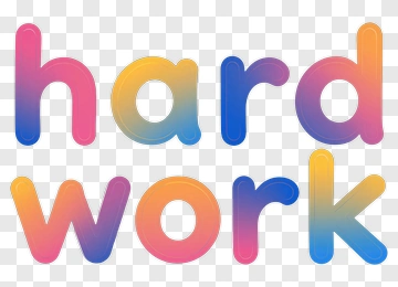 Hard Work Text Design PNG