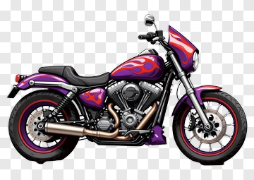 Purple Motorcycle With Flame Design PNG