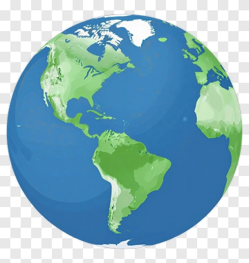 Illustrated Earth Globe PNG