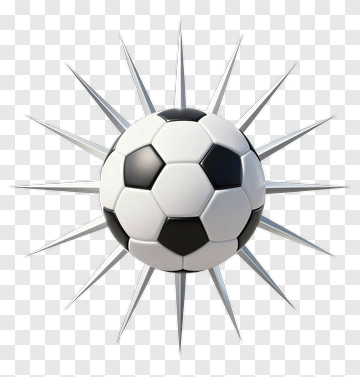 Soccer Ball With Sunburst Design PNG