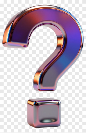 3D Metallic Question Mark Symbol PNG