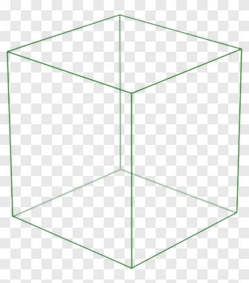 Transparent Cube With Green Edges PNG