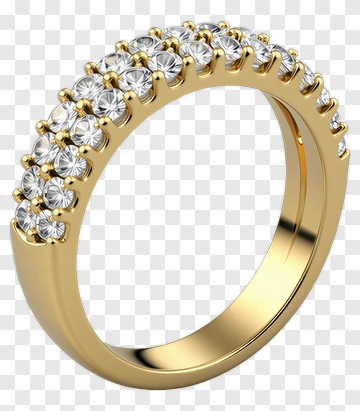Gold Ring With Diamonds PNG