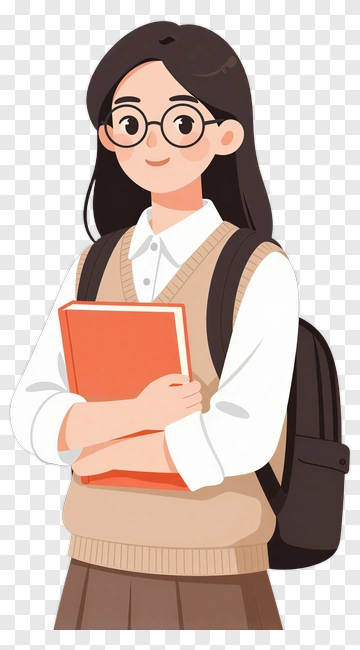 Student Holding A Book PNG