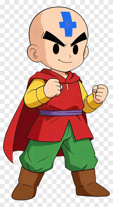 Cartoon Character With Red Cloak And Blue Mark PNG
