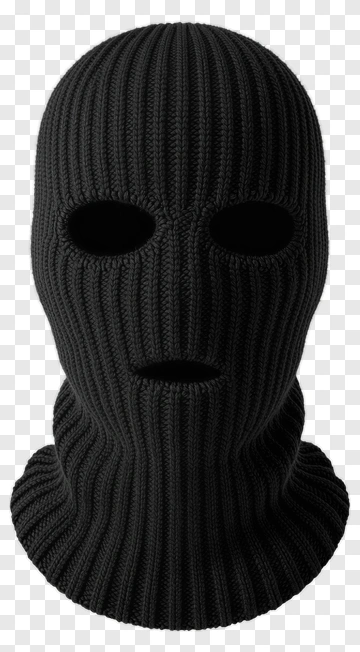 Black Knitted Balaclava Mask PNG
