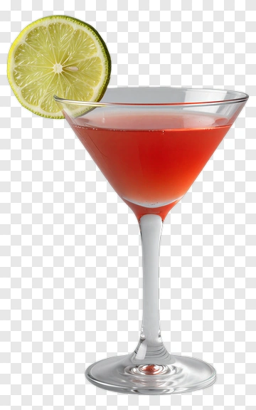 Cocktail Glass With Lime Slice PNG