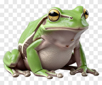 3D Green Frog PNG