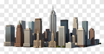 City Skyline With Skyscrapers PNG