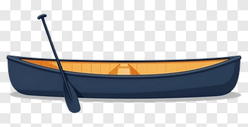 Illustration Of A Canoe With Paddle PNG