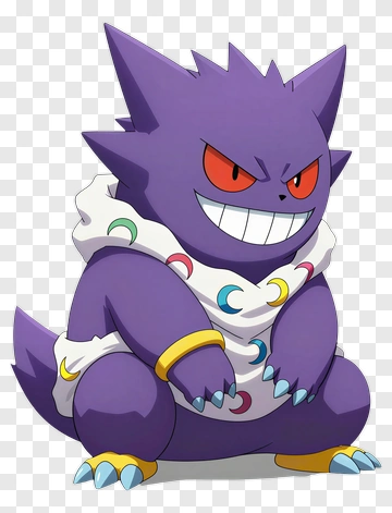 Gengar Sitting With A Mischievous Grin PNG