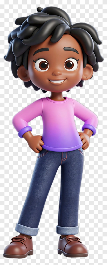 Cartoon Boy Standing With Hands On Hips PNG
