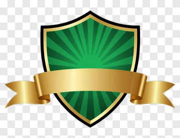 Green Shield With Gold Ribbon PNG