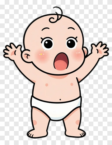 Cartoon Baby With Arms Raised PNG