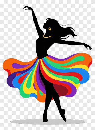 Colorful Dancer In A Flowing Skirt PNG