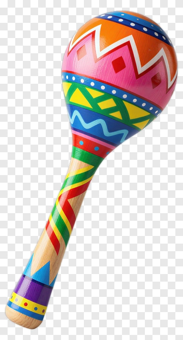 Colorful Maraca With Decorative Patterns PNG