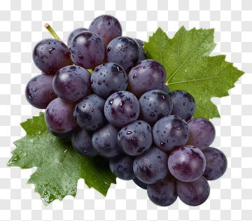 Fresh Grapes On Green Leaves PNG