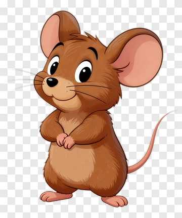 Cartoon Mouse Standing With A Smile PNG