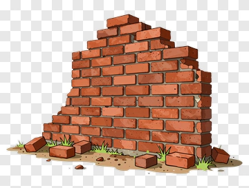 Cartoon Broken Brick Wall PNG