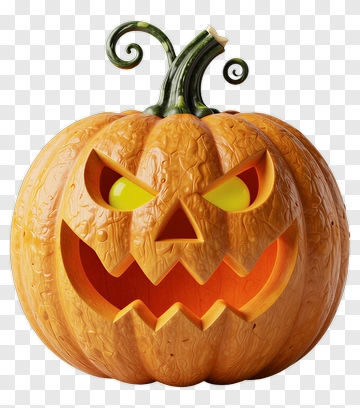 Halloween Pumpkin With Scary Face PNG