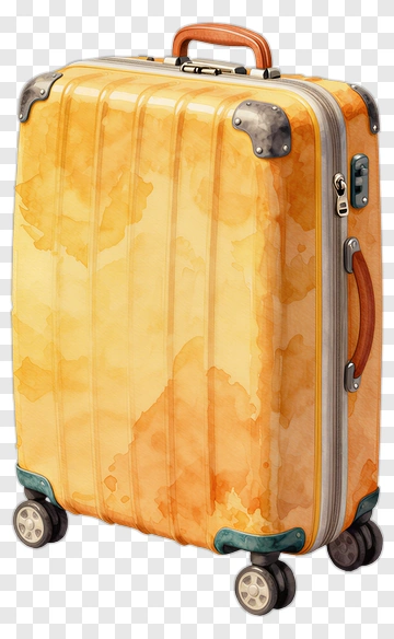 Watercolor Yellow Suitcase PNG