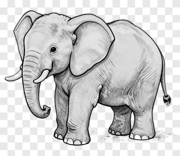Sketch Of An Elephant PNG