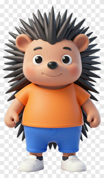 Cartoon Hedgehog Character PNG