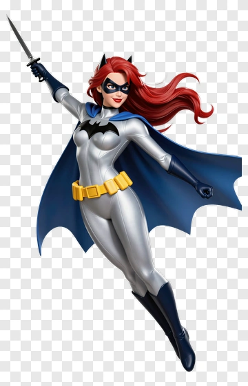 Superhero Batgirl In Action PNG