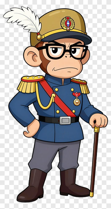 Cartoon Military Officer Character PNG