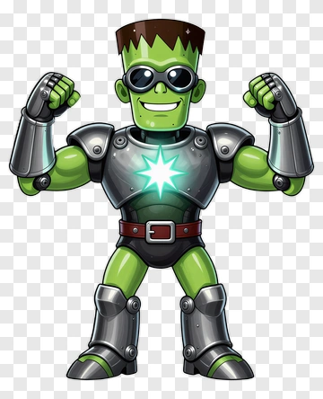 Cartoon Frankenstein Monster Superhero PNG
