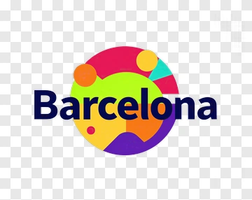 Barcelona Logo With Colorful Elements PNG