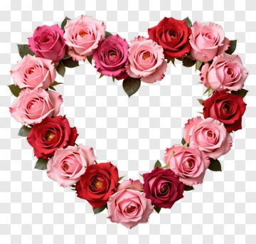 Heart-Shaped Floral Arrangement Of Roses PNG