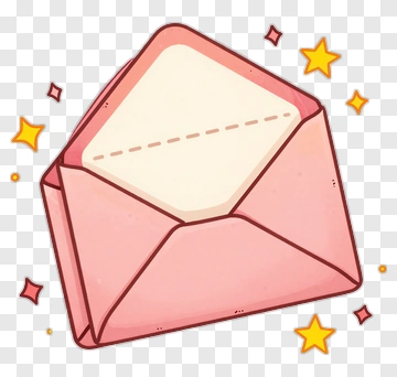 Cartoon Pink Envelope With Stars PNG