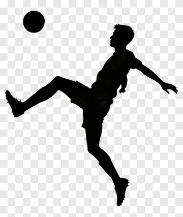 Silhouette Football Player Kicking A Ball PNG
