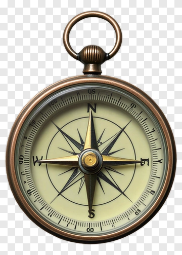 Antique Compass With Directional Markings PNG