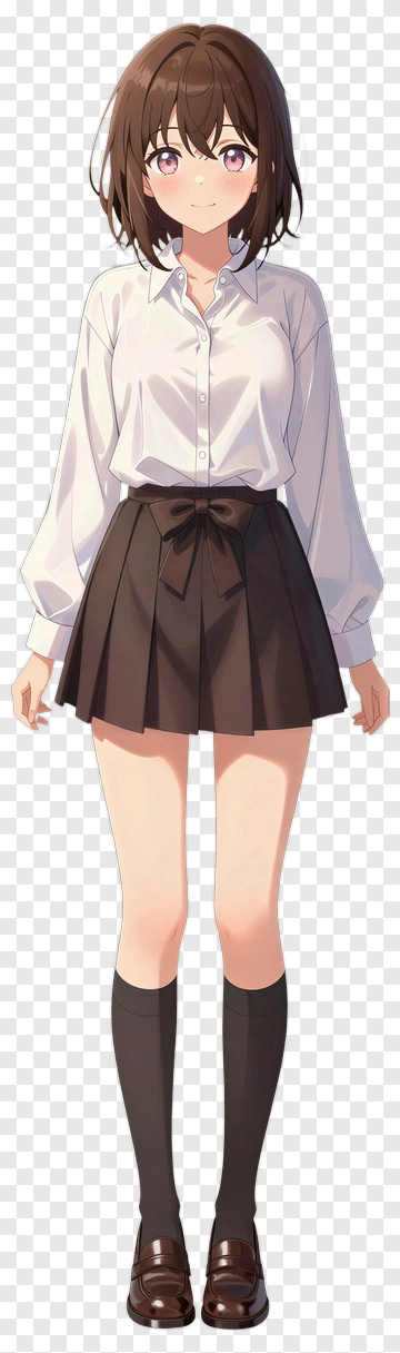 Anime Girl In School Uniform PNG