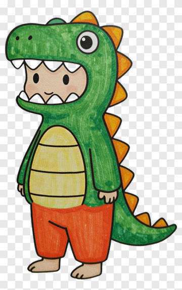 Cartoon Dinosaur Costume Child PNG