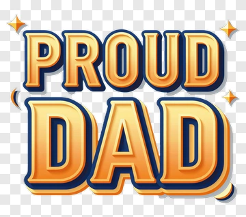 Proud Dad Text Design PNG