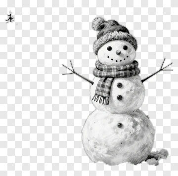 Cartoon Snowman Wearing A Scarf And Hat PNG