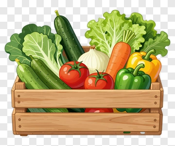 Colorful Vegetable Basket PNG