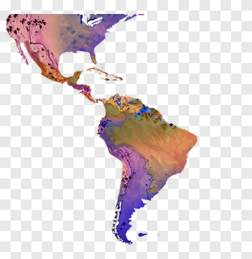 Colorful Map Of South America PNG