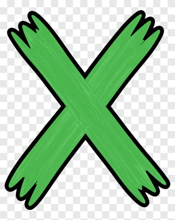 Green Brush Stroke X PNG
