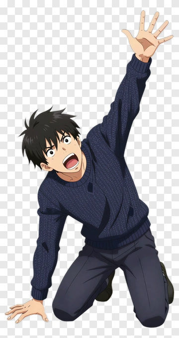 Anime Character Expressing Surprise PNG